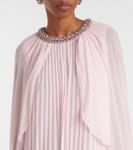 Шифоновое платье с накидкой Self-Portrait, розовый - фото 4