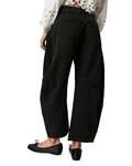 Джинсы бочонки со средней посадкой Free People Good Luck, черный - фото 2