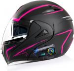 Шлем модульный BYGMWEP, черный / фиолетовый - фото