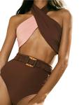 Топ бикини Ginger Spice в коричнево-розовом цвете Johanna Ortiz - фото
