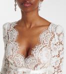 Кружевное платье макси с бантом Self-Portrait, белый - фото 4