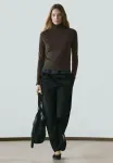 Брюки с вытачками Massimo Dutti, Black - фото 4