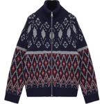 Свитер с узором на молнии LOEWE, синий - фото