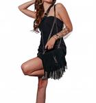 Черное мини-платье Cross Blue B - фото