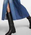 Платье-рубашка из денима с вышивкой Chloé, Multicolor Blue - фото 6