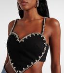 Топ кроп с кристаллами Heart Area, Black - фото 4