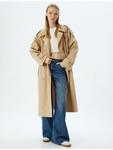 Тренч KOTON Trenchcoat, бежевый - фото 2