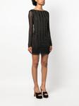 Patrizia Pepe платье мини с кристаллами, черный - фото 3