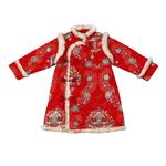 Детское платье с меховым воротником, миди PROTECTCAMEL, red - фото