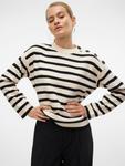 Тонкий вязаный свитер VERO MODA Sweater VMSaba, кремовый - фото 4