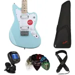 Squier Mini Jazzmaster HH Essentials Bundle - Daphne Blue с грифом из клена - фото 2