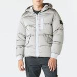 Куртка hooded down jacket 'pearl grey' Stone Island, серый - фото 4