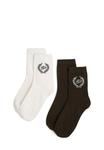 Носки KARL LAGERFELD MIT WAPPEN - 2ER PACK, Cannoli Cream-Black Coffee/Beige - фото