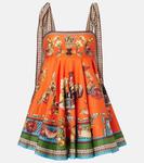 Льняное мини-платье с принтом Рокко Alémais, разноцветный - фото