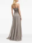 Платье макси из сетки с бантом Aniye By, серый - фото