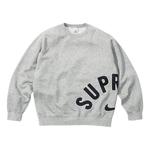 Свитер x nike arc crewneck 'grey black' Supreme, серый - фото