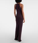 Платье из креп-джерси с вырезом халтер и вырезом Tom Ford, Plum - фото 3