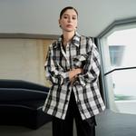 ELLE Рубашка Women's Black White Lapel - фото 7