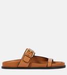 Кожаные шлепанцы Prince A.Emery, Deep Tan - фото 4