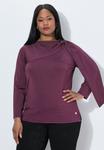 Толстовка Ulla Popken DRAPED DETAIL LONG SLEEVE , Berry - фото