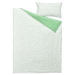 Пододеяльник и наволочка IKEA BJÖRKGRÅMAL, 150x200/50x80 см, зеленый/белый - фото 4