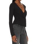 Черный топ с запахом Good Touch GOOD AMERICAN, черный - фото 2