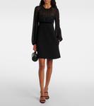 Мини-платье Jader сабле и шелкового жоржета Max Mara, Nero - фото 2