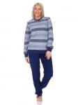 Пижама NORMANN Frottee langarm Bündchen Streifenoptik, синий - фото 2