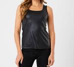 Майка из веганской кожи черного цвета Angel Apparel - фото