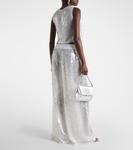 Короткий топ с пайетками Norma Kamali, Clear/ White - фото 3