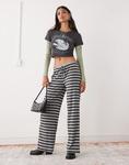 Широкие брюки COLLUSION в черно-белую полоску - фото 5