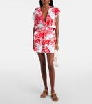 Джинсовое мини-платье с принтом Jess Melissa Odabash, Red Coral - фото 2