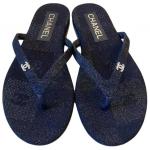 Шлепанцы женские Chanel, темно-синий - фото 3