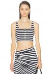Полосатый укороченный топ Rabanne, Navy & Cream - фото
