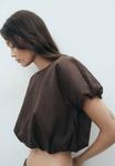 Блуза Mango CROP BALLOON, Brown - фото 2