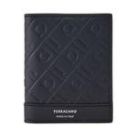 Ferragamo Кожаный картхолдер унисекс темно-синий - фото