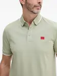 Рубашка-поло с вышитым логотипом HUGO, зеленый - фото 4