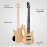 Бас-гитара Glarry Burlywood GIB полноразмерная, 6 струн, с хамбакерами HH - фото 5