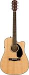 Акустическая гитара Fender CD-60SCE Solid Top Dreadnought Acoustic-Electric Guitar - Natural - фото