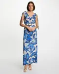 Длинное платье с принтом Morgan, синий - фото