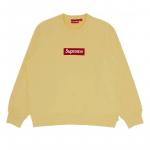 Толстовка Supreme Box Logo Crewneck, желтый - фото