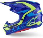 Шлем Alpinestars S-M7 Deed, ECE06/DOT, Blue/Yellow Fluo Glossy - фото 5