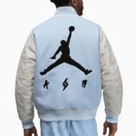 Куртка Air Jordan x J Balvin Varsity Jacket 'White Blue', синий - фото 4