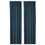 Гардины блокирующие свет Ikea Rosenmandel, 2 шт, 135x300, темно-синий - фото