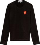 Футболка Comme des Garçons PLAY Double Heart Long-Sleeve T-Shirt 'Black', черный - фото 2