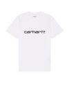 Футболка S/S Script Carhartt Wip, White & Black - фото