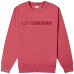 Свитшот C.P. Company Cotton Diagonal Fleece Logo, красный - фото