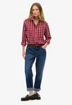Блуза Superdry & Co Button-down blouse, Burgundy Check/Red - фото 2