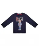 Лонгслив regular fit Guess, темно-синий - фото