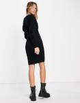 Платье мини Vero Moda Wrap Belted Long Sleeve Knitted, черный - фото 3